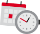 Illustration of a calendar and clock